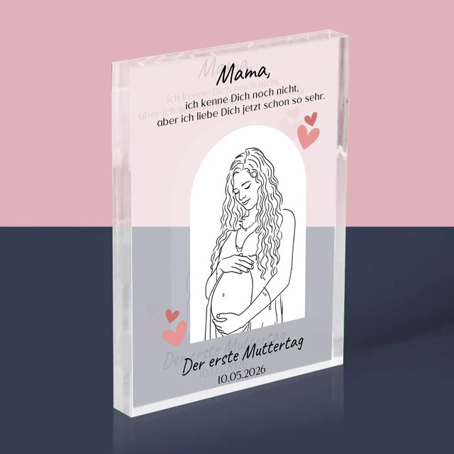 Foto Und Unterschrift: Lineart Für Mama - Acrylblock
