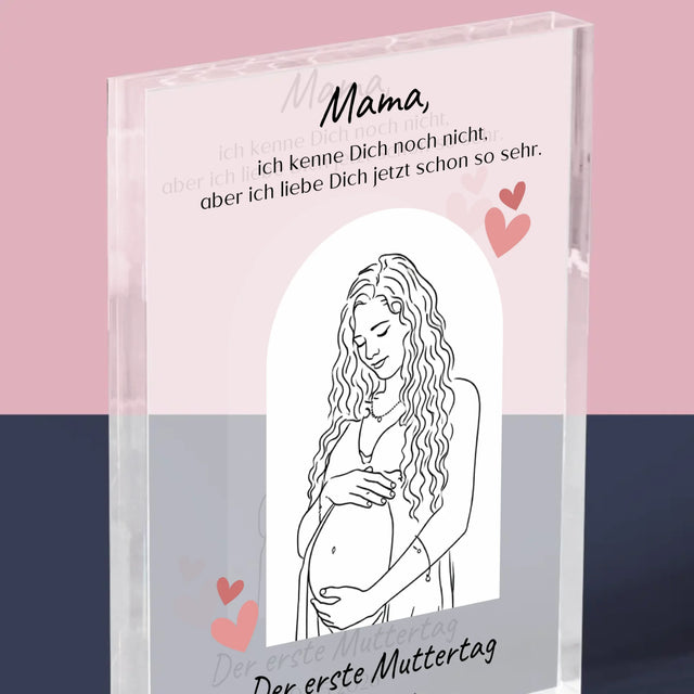 Foto Und Unterschrift: Lineart Für Mama - Acrylblock