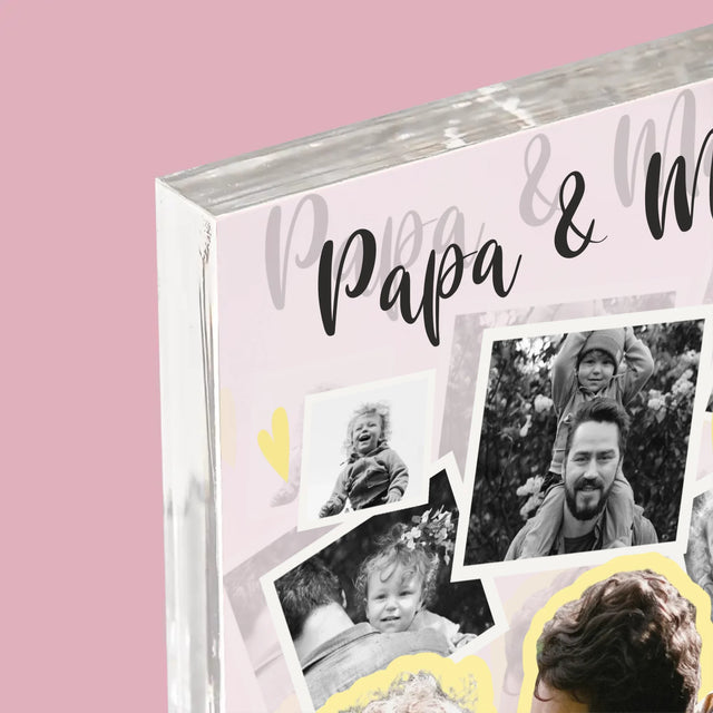 Fotocollage: Papa Mit Kind - Acrylblock