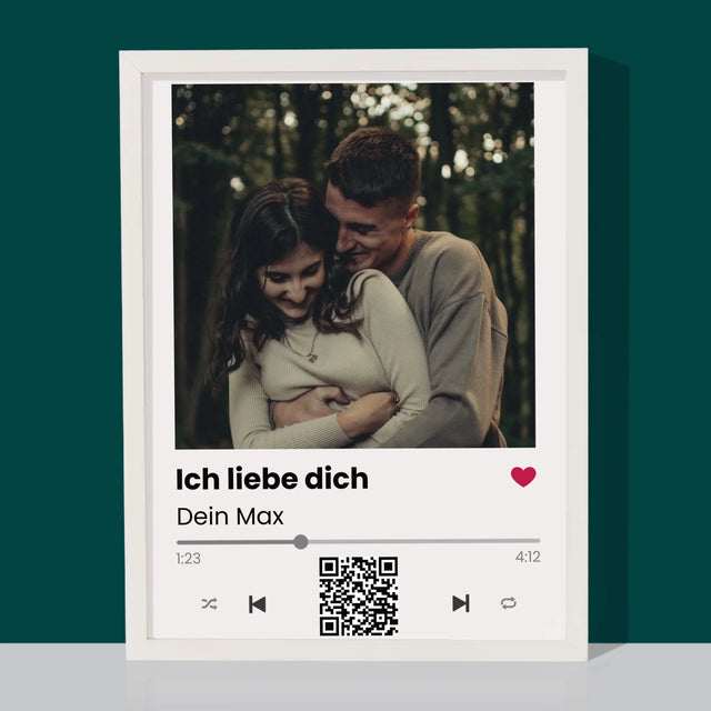Foto Und Unterschrift: Spotify Mit Qr-Code - Druck Mit Rahmen 30X40