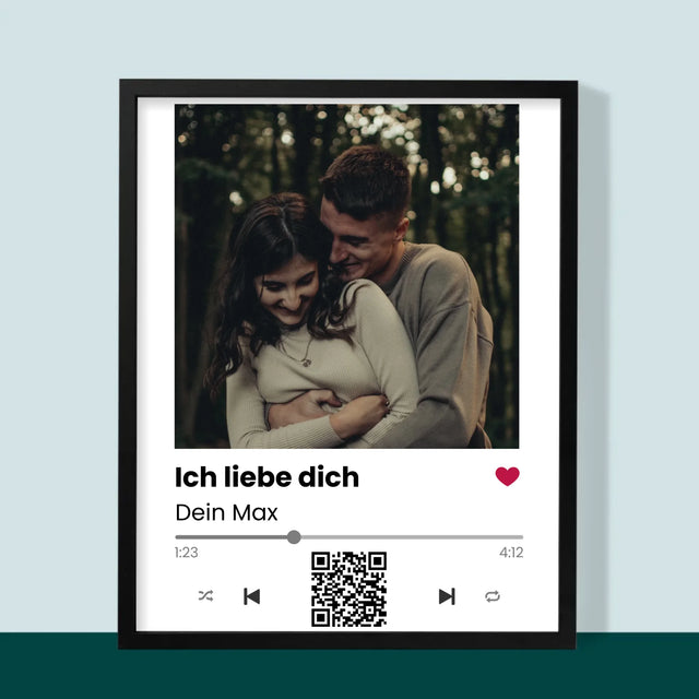 Foto Und Unterschrift: Spotify Mit Qr-Code - Druck Mit Rahmen 30X40