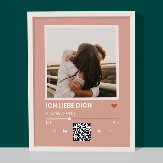 Foto Und Unterschrift: Dein Lied Mit Code - Druck Mit Rahmen 30X40