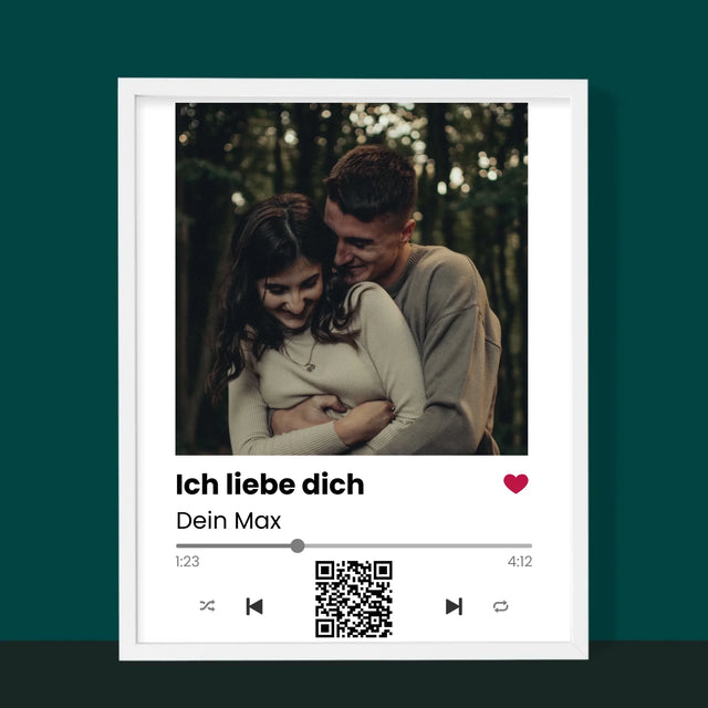 Foto Und Unterschrift: Spotify Mit Qr-Code - Druck Mit Rahmen 30X40