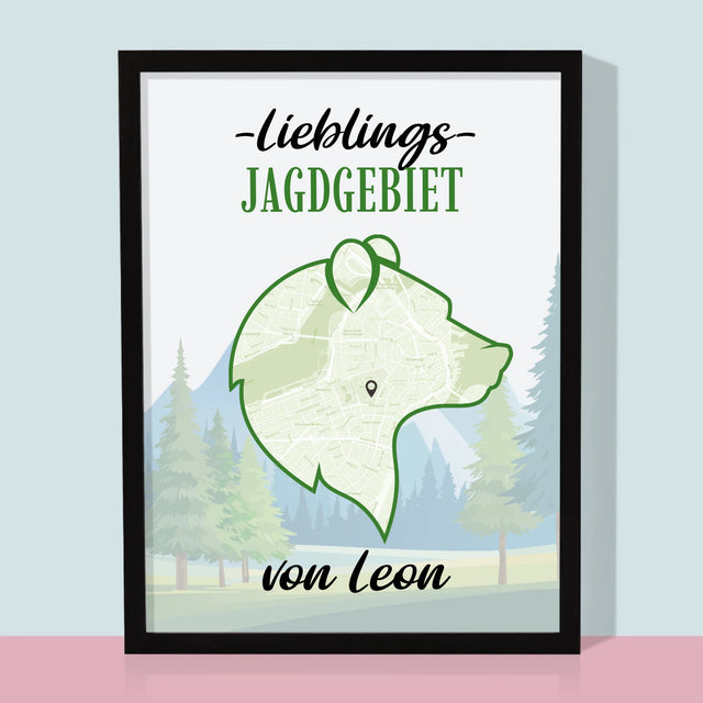 Ihr Standort: Lieblings Jagdgebiet - Druck Mit Rahmen 30X40