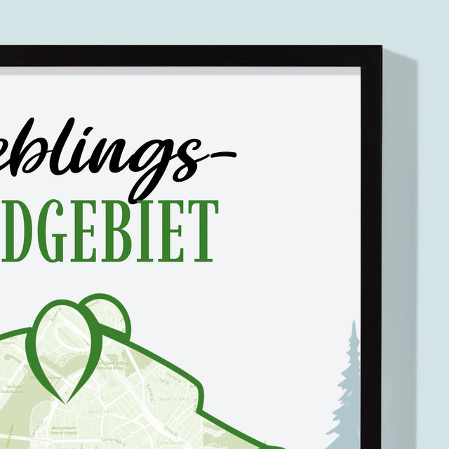 Ihr Standort: Lieblings Jagdgebiet - Druck Mit Rahmen 30X40