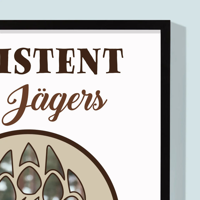 Form-Collage: Assistent Des Jägers - Druck Mit Rahmen 30X40