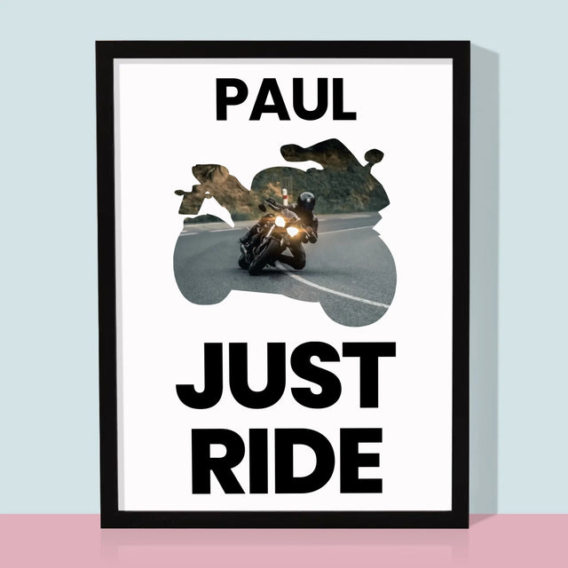 Form-Collage: Just Ride - Druck Mit Rahmen 30X40