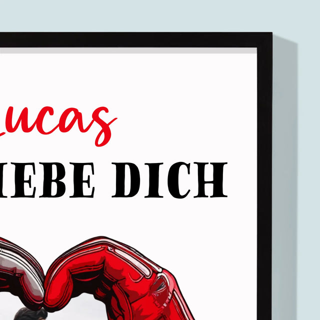 Foto Und Unterschrift: Ich Liebe Dich In Vollen Zügen - Druck Mit Rahmen 30X40