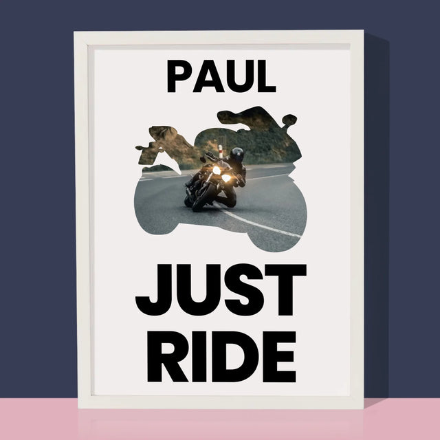Form-Collage: Just Ride - Druck Mit Rahmen 30X40