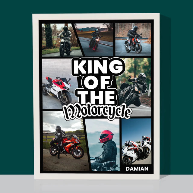 Fotocollage: King Of The Motorcycle - Druck Mit Rahmen 30X40