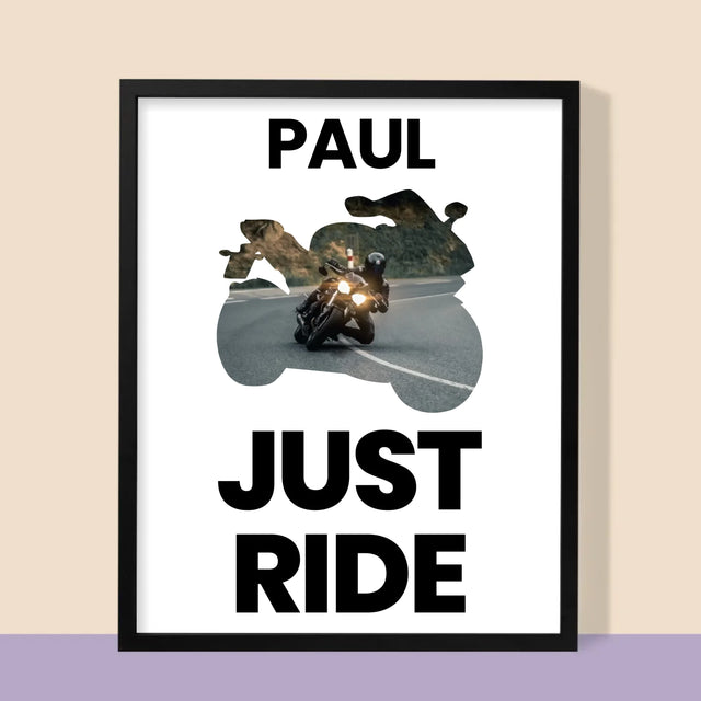 Form-Collage: Just Ride - Druck Mit Rahmen 30X40