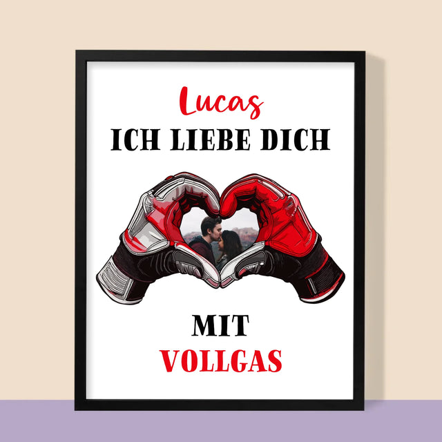 Foto Und Unterschrift: Ich Liebe Dich In Vollen Zügen - Druck Mit Rahmen 30X40