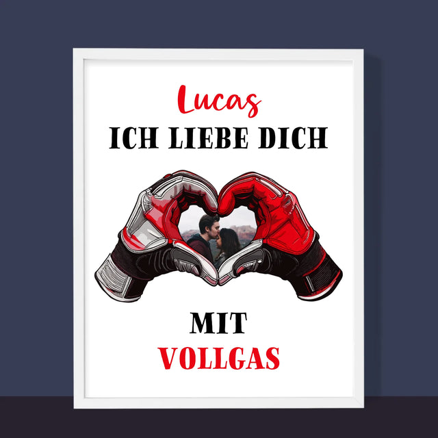 Foto Und Unterschrift: Ich Liebe Dich In Vollen Zügen - Druck Mit Rahmen 30X40