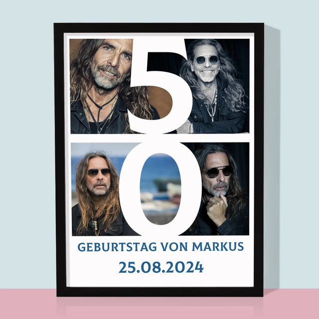 Fotocollage: 50 Jahre Digitale Fotografie - Druck Mit Rahmen 30X40