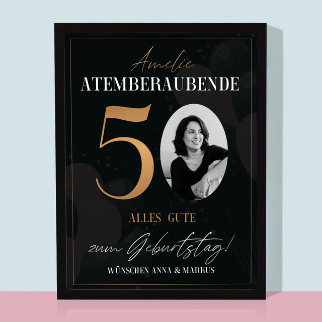 Foto Und Unterschrift: Atemberaubende 50 - Druck Mit Rahmen 30X40
