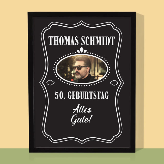 Foto Und Unterschrift: Alles Gute Zum 50. Geburtstag! - Druck Mit Rahmen 30X40