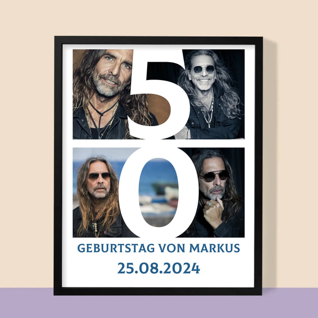 Fotocollage: 50 Jahre Digitale Fotografie - Druck Mit Rahmen 30X40