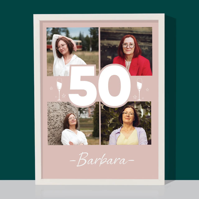 Fotocollage: 50 Gläser - Druck Mit Rahmen 30X40