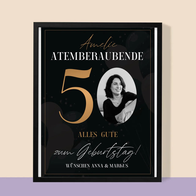 Foto Und Unterschrift: Atemberaubende 50 - Druck Mit Rahmen 30X40