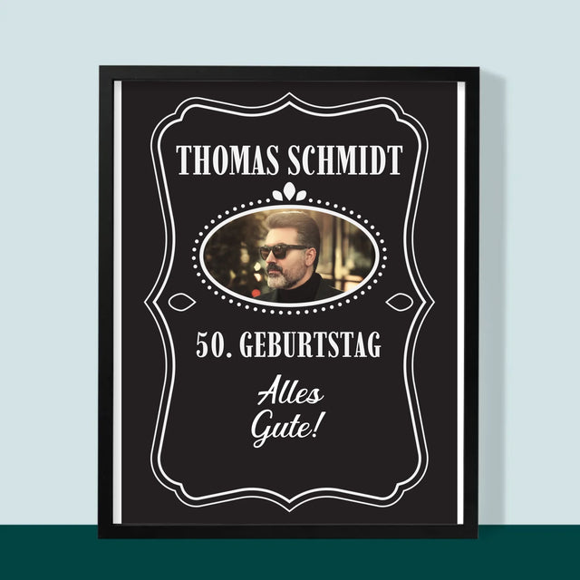 Foto Und Unterschrift: Alles Gute Zum 50. Geburtstag! - Druck Mit Rahmen 30X40