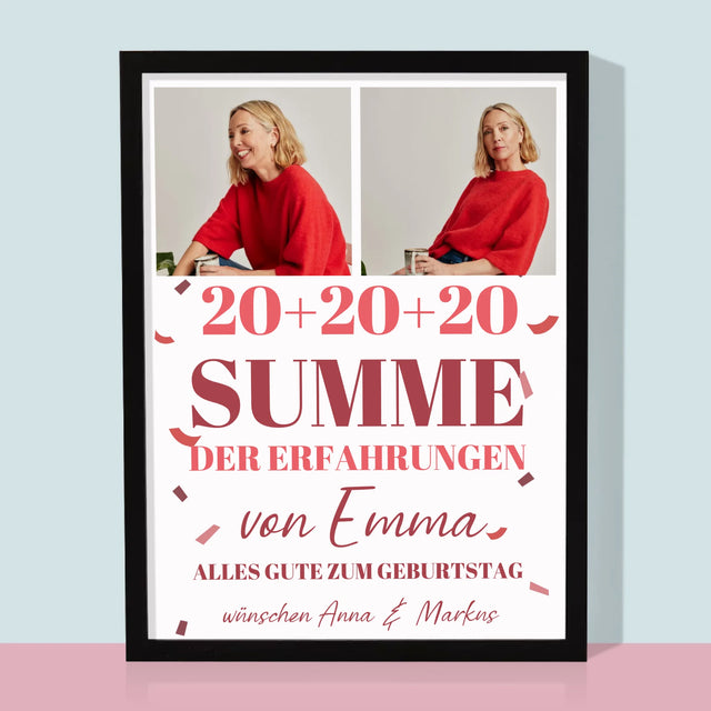 Fotocollage: Summe Der Erfahrungen - Druck Mit Rahmen 30X40