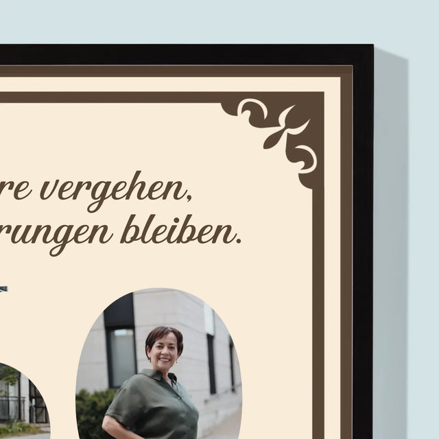 Buchstaben-Collage: Die Jahre Vergehen - Druck Mit Rahmen 30X40