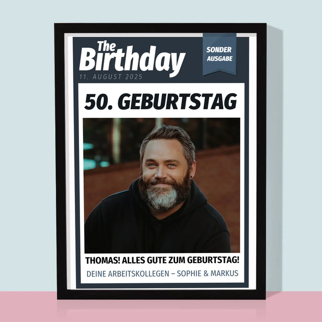 Magazin-Cover: Birthday - Druck Mit Rahmen 30X40