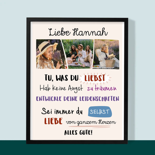 Fotocollage: Geburtstagswünsche - Druck Mit Rahmen 30X40