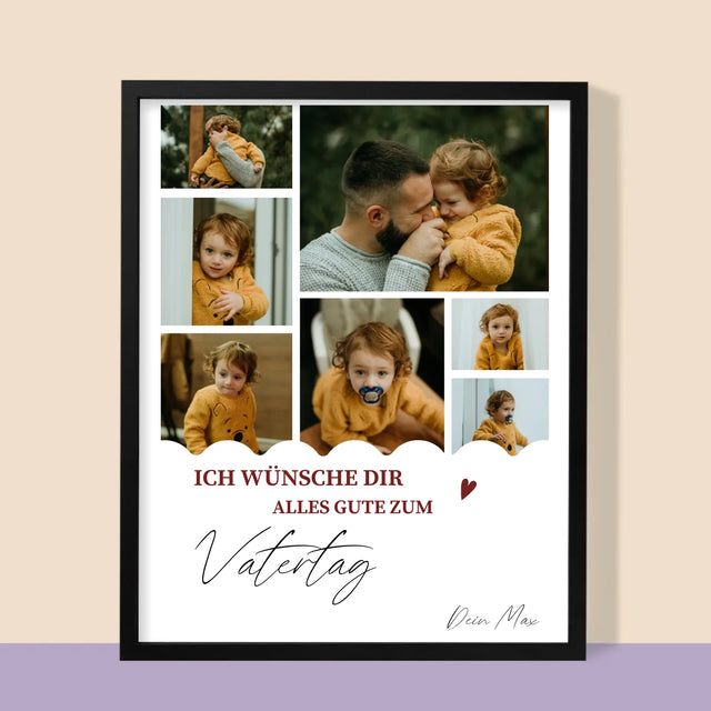 Fotocollage: Alles Gute Zum Vatertag - Druck Mit Rahmen 30X40