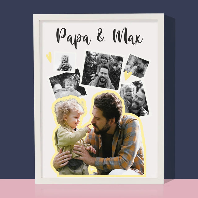 Fotocollage: Papa Mit Kind - Druck Mit Rahmen 30X40
