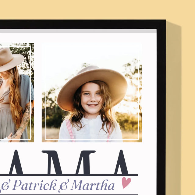 Fotocollage: Mama Namen - Druck Mit Rahmen 30X40