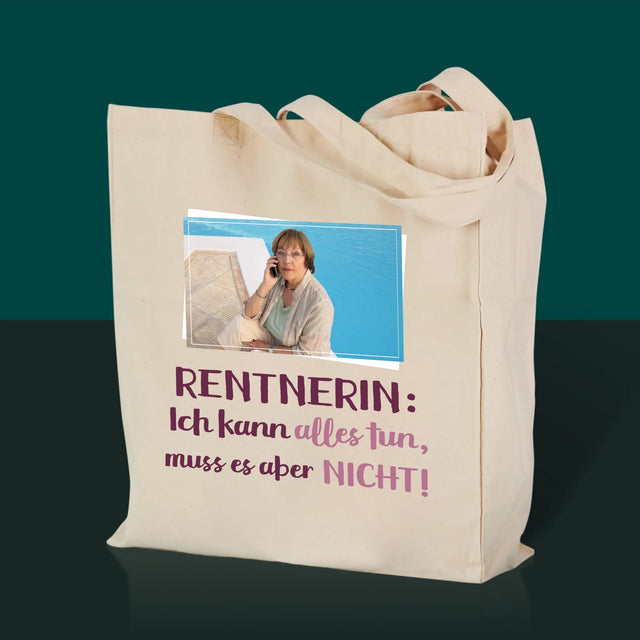 Foto und Unterschrift: Rentner Ich kann alles - Canvas Tasche mit Aufdruck | DE