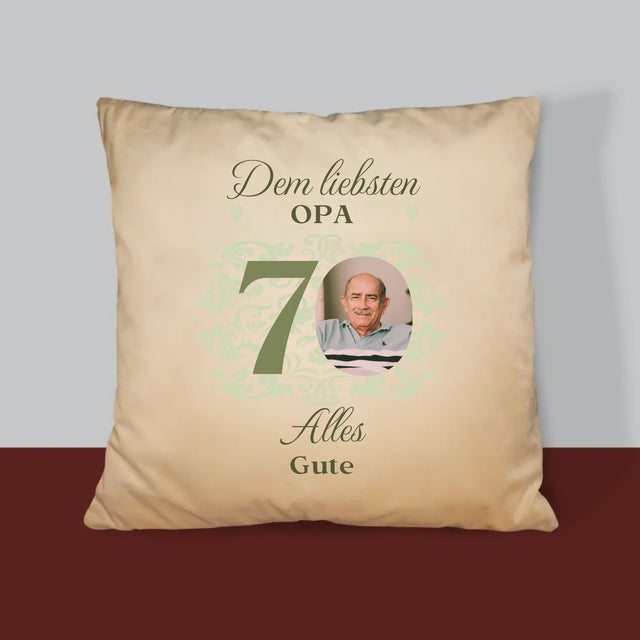 Foto Und Unterschrift: Dem Liebsten Opa Alles Gute - Kissen