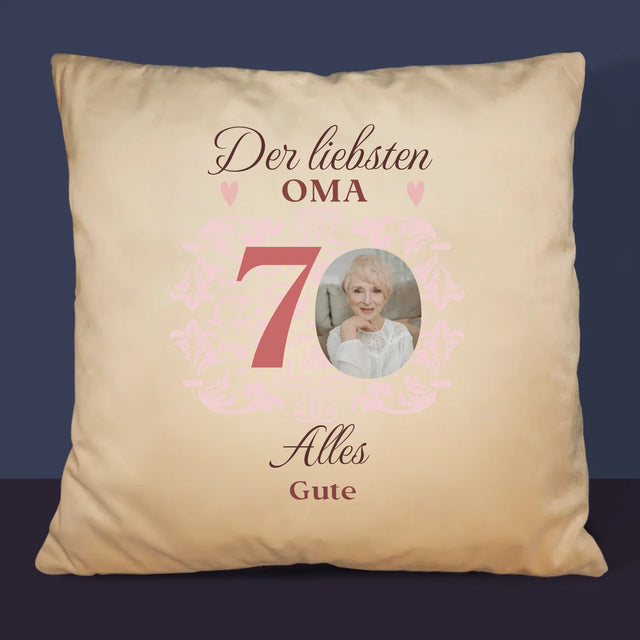Foto Und Unterschrift: Der Liebsten Oma Alles Gute - Kissen