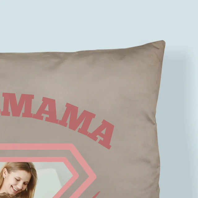 Foto Und Unterschrift: Supermama - Kissen