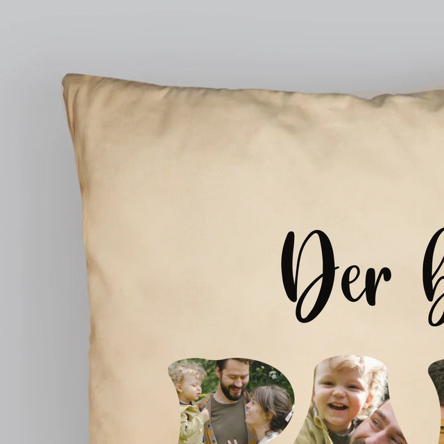Foto Und Unterschrift: Der Beste Papa Herz - Kissen