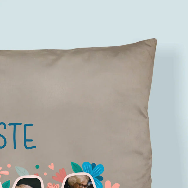 Buchstaben-Collage: Beste Oma - Kissen
