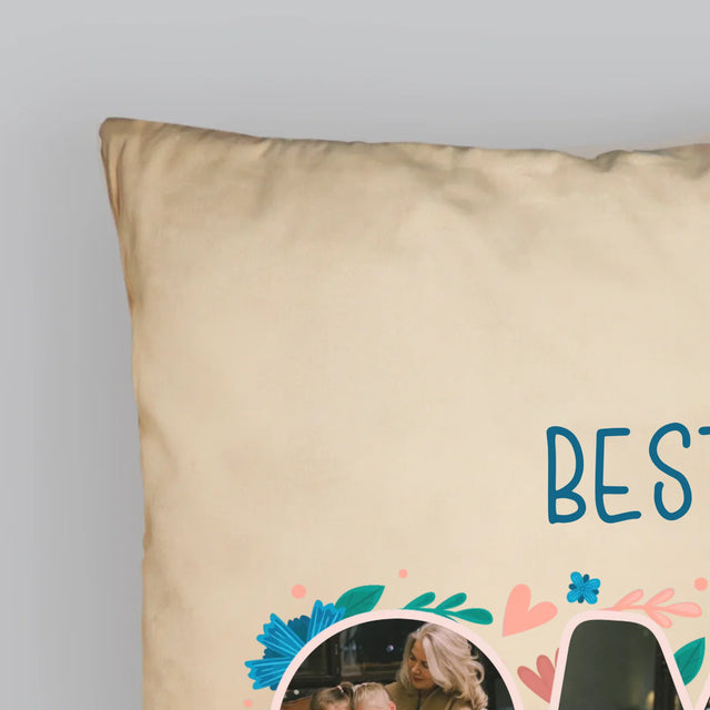 Buchstaben-Collage: Beste Oma - Kissen