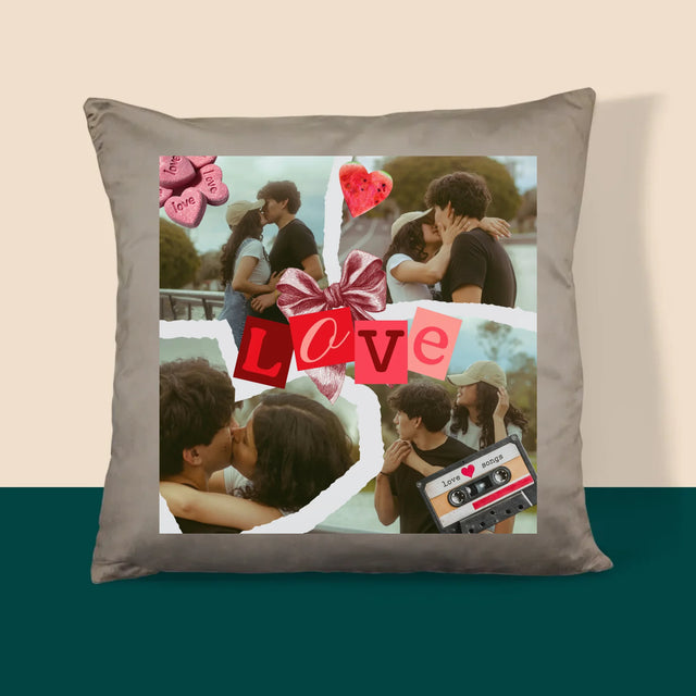 Fotocollage: Love Retro - Kissen