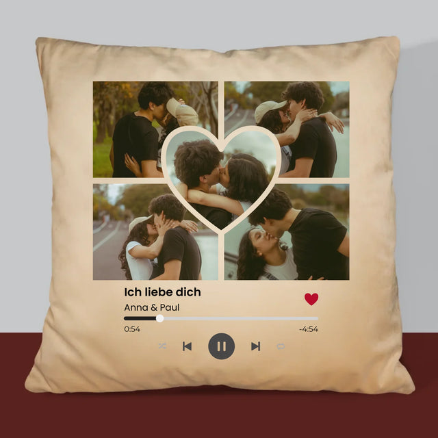 Fotocollage: Spotify Fotos Herz - Kissen