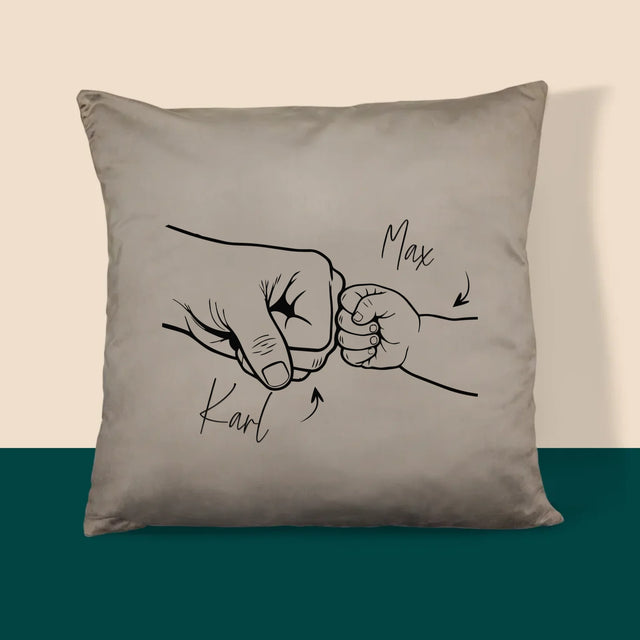 Name Und Unterschrift: Papa Mit Kleinem Kind - Kissen