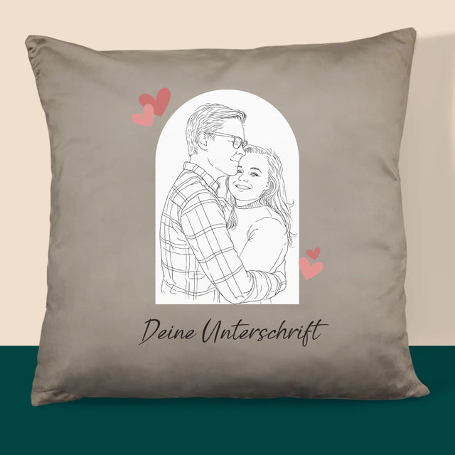 Foto Und Unterschrift: Lineart - Kissen