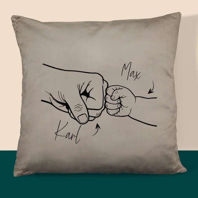 Name Und Unterschrift: Papa Mit Kleinem Kind - Kissen
