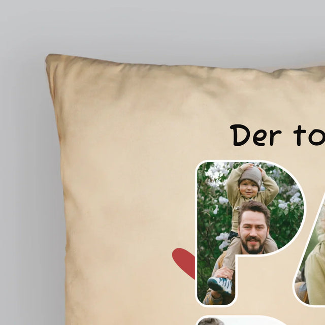 Buchstaben-Collage: Der Tollste Papa - Kissen