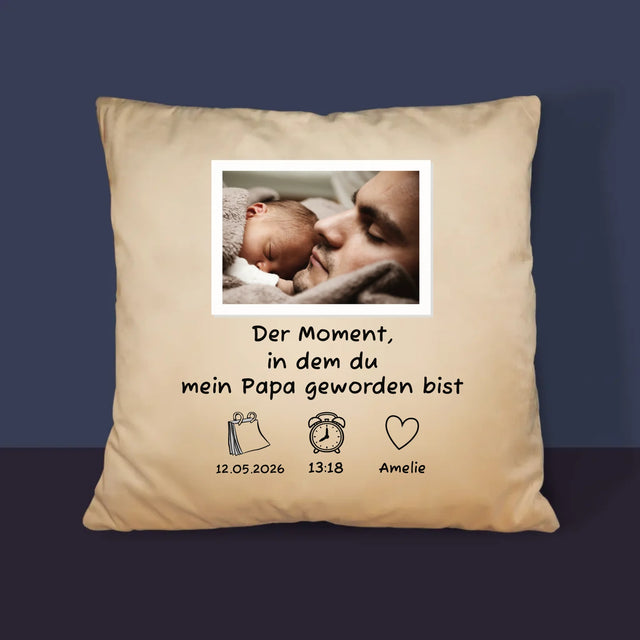 Foto Und Unterschrift: Du Bist Papa Geworden - Kissen