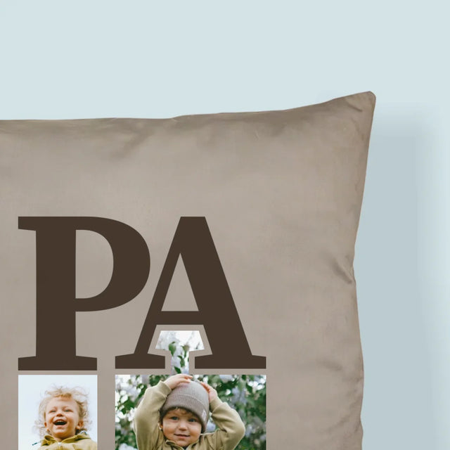 Fotocollage: Papa Mit Unterschrift - Kissen