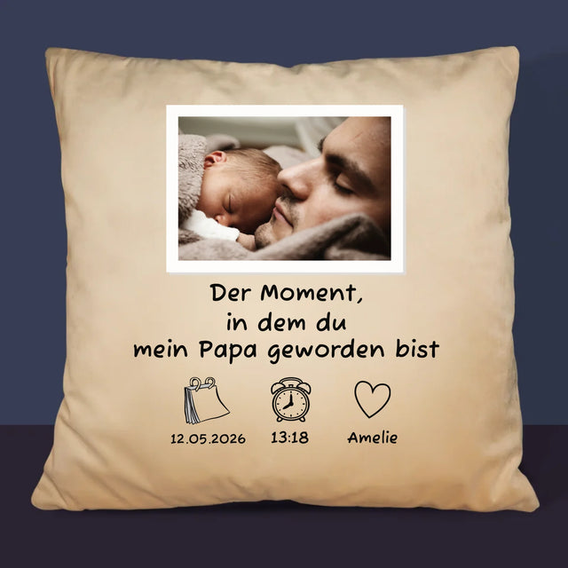 Foto Und Unterschrift: Du Bist Papa Geworden - Kissen