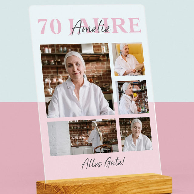 Fotocollage: Alles Gute Zum 70. Geburtstag! - Druck Auf Acrylglas