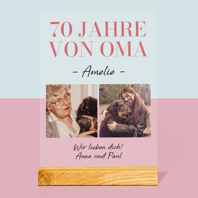 Fotocollage: 70. Geburtstag Von Oma - Druck Auf Acrylglas
