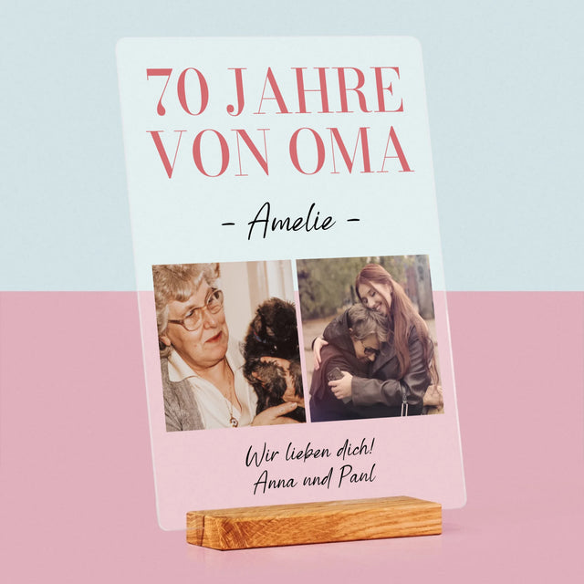 Fotocollage: 70. Geburtstag Von Oma - Druck Auf Acrylglas